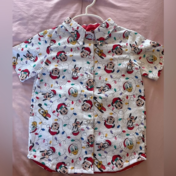 Handmade Disney Christmas Toddler Boy Button Up Shirt - Picture 1 of 2